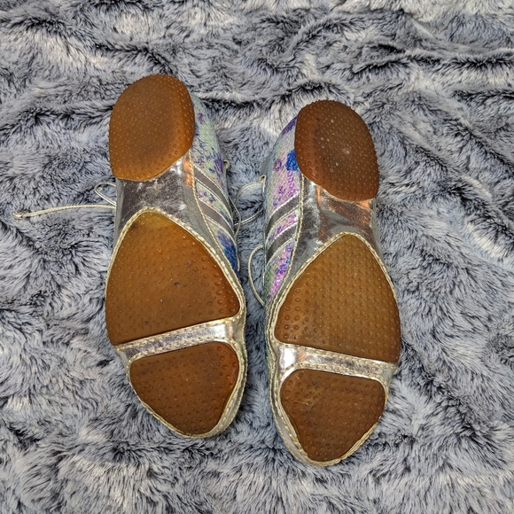 ZIGI New York Sequined Ballet flats with laces, silver, Mermaidcore, Size 7 - Picture 7 of 7